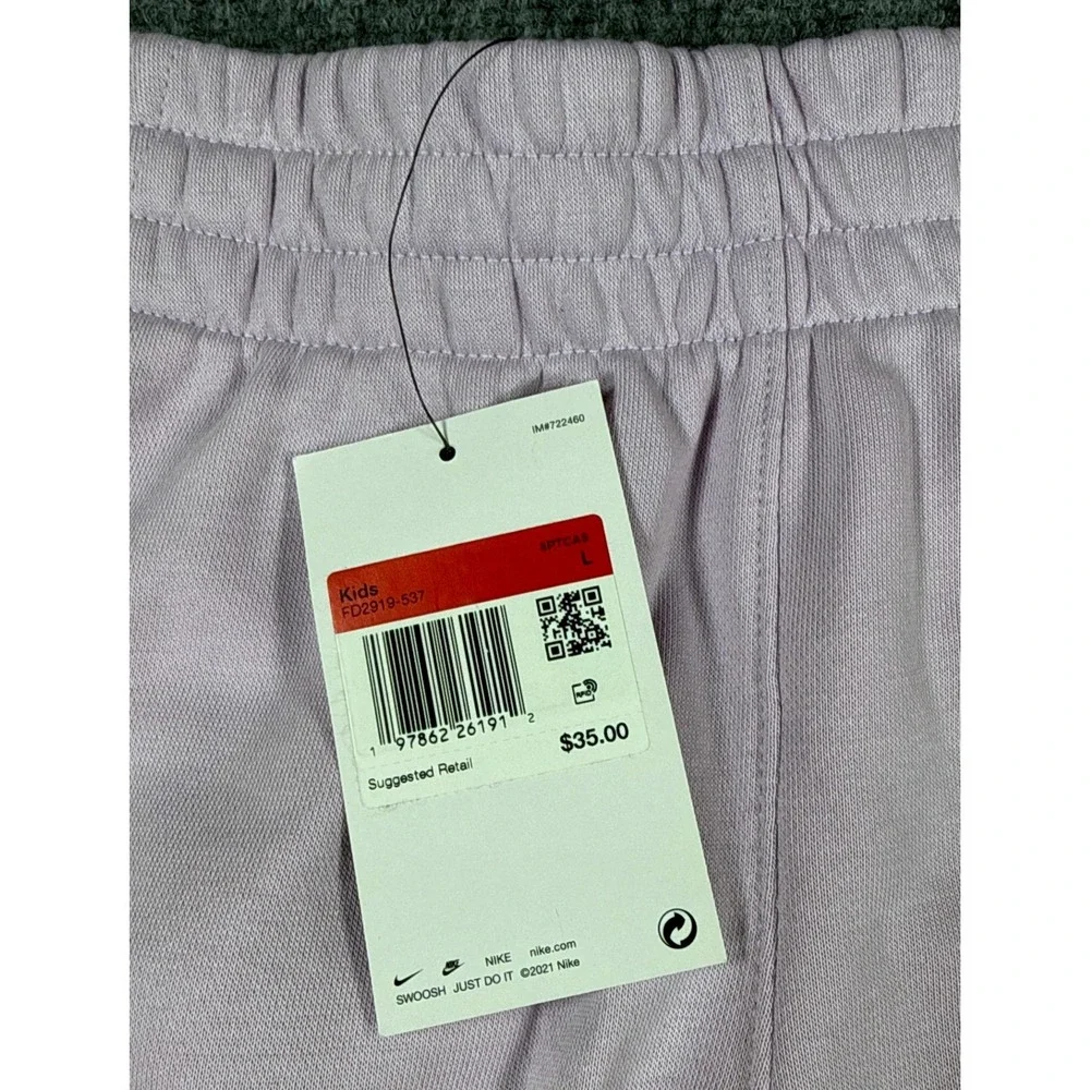 Nike Girls Large Lavender Purple Sportswear Shorts Embroidered Logo NWT